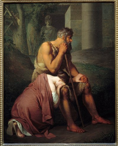 オイディプスとアンティゴネ」 ヨハン・ペーター・クラフト（1780-1856）の絵画（ec.all.） 1809 Sun.0.53×0.66m 作： Johann Peter Krafft