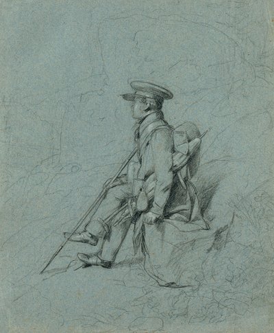 休息中の画家の習作 作： Johann Peter Krafft