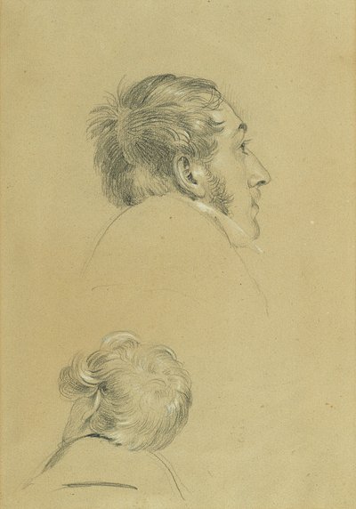 「皇帝フランツのプレスブルクからの帰還」のための2つの頭習作 作： Johann Peter Krafft