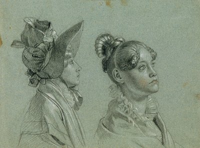 「プレスブルグからの皇帝フランツの帰還」のための2つの女性習作 作： Johann Peter Krafft