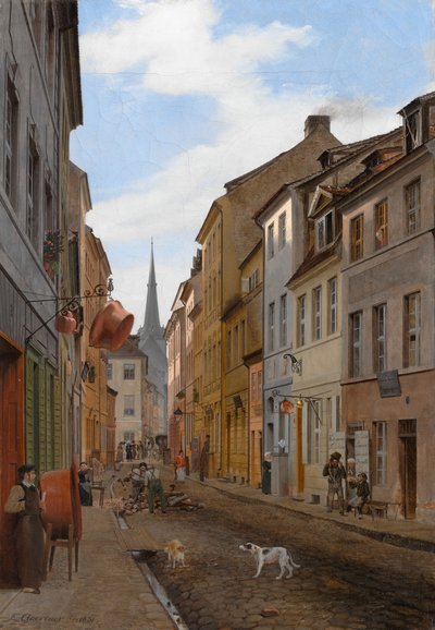 1831年、ベルリンのParochialstrasse。 作： Johann Philipp Eduard Gartner
