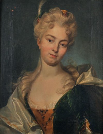 ドイツ：アンナ・ヴェロニカ・グロス（1684-1733）の肖像。 作： ヨハン・ルドルフ・フーバー