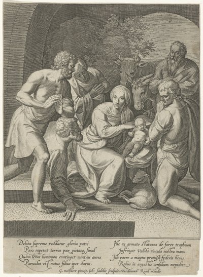 ニッチでの羊飼いの崇拝 作： Johann Sadeler (I)