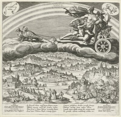 惑星金星とその世界への影響 七つの惑星 (シリーズタイトル) Planetarum effectus et eorum in signis zodiaci (シリーズタイトル) 作： Johann Sadeler (I)