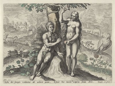 イブはアダムを誘惑します Fall of Man (シリーズタイトル) 作： Johann Sadeler (I)