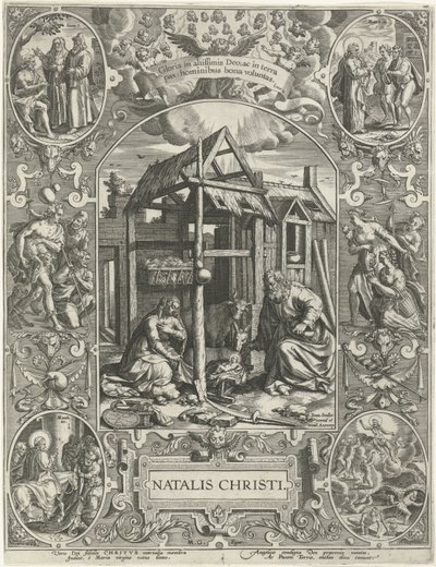 キリスト降誕: クリスマス ナタリス・クリスティ (オブジェクトのタイトル) 4 つの主要なキリスト教の祝日 (シリーズ タイトル) 作： Johann Sadeler (I)