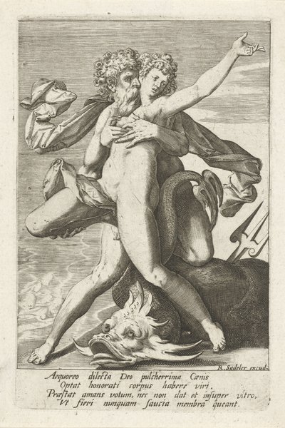 海王星がカイニスを驚かせる 作： Johann Sadeler (I)