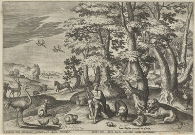 動物たちのために音楽を奏でるオルフェウス 神話の情景（連載タイトル） 作： Johann Sadeler (I)