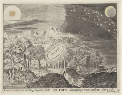 太陽、月、星の創造 世界の創造（シリーズタイトル） 作： Johann Sadeler (I)