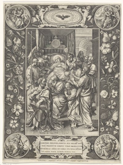 メアリーの死の床 作： Johann Sadeler (I)