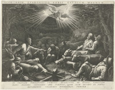 羊飼いへの告知 作： Johann Sadeler (I)
