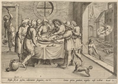 過ぎ越しの準備、1585 年。 作： Johann Sadeler I