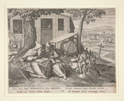 聖ロムアルドとマリヌス (Oraculum Anachoreticum, 20 より) 作： Johann Sadeler I