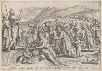 エジプトからの出国、1585年頃。 作： Johann Sadeler I