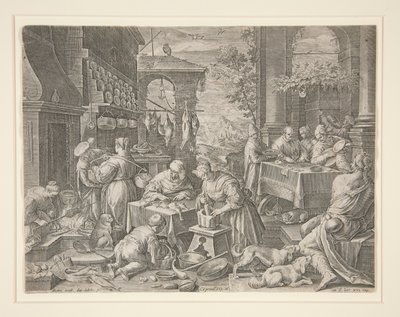 金持ちとラザロ 作： Johann Sadeler I