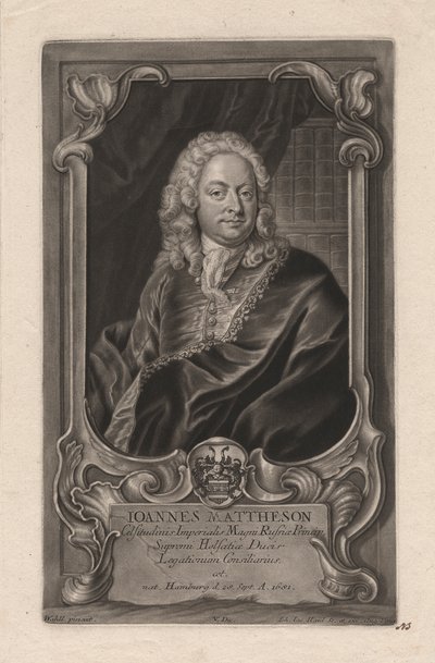 ヨハン・マクテソン、ヨハン・ヤコブ・ハイド（1704-67）、1744年頃（メゾチント）の彫刻 作： Johann Salomon Wahl