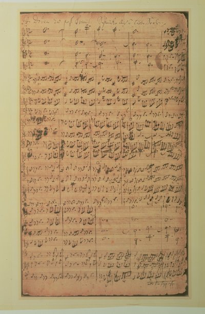 自筆稿、カンタータBWV180「Schmucke dich o liebe Seele」J.S.バッハ作曲（紙にインク） 作： Johann Sebastian Bach