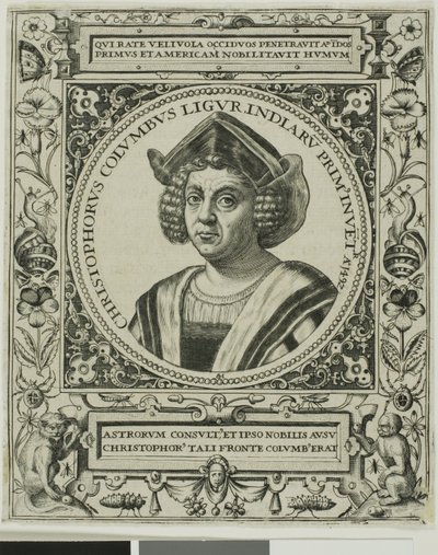 クリストファー・コロンブス（テオドール・デ・ブライ著『アメリカ』第5巻より 作： Johann Theodor de Bry