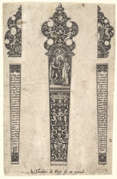結婚を記念するナイフハンドルのデザイン1580-1600。 作： Johann Theodor de Bry