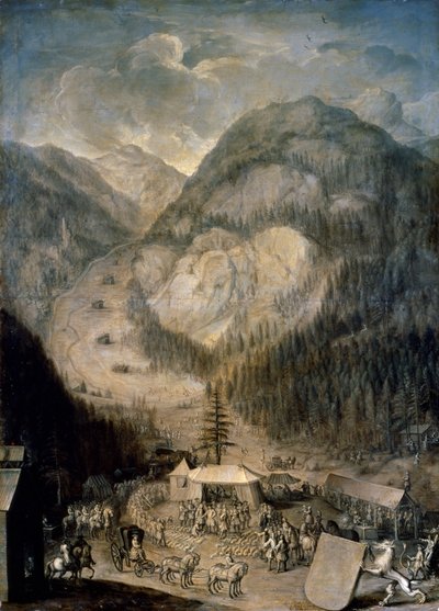 チャールズ6世、神聖ローマ皇帝、アイゼネルツでシャモア鹿の殺害を視察 作： Johann Veit Hauck