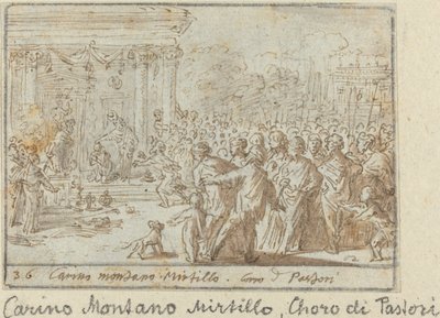 羊飼いの合唱。カリーノ、モンターノ、ミルティーロ、1640年。 作： Johann Wilhelm Baur