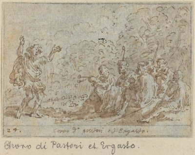 羊飼いとエルガストの合唱、1640年。 作： Johann Wilhelm Baur