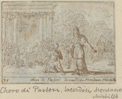 羊飼いと司祭の合唱。モンターノ、ミルティーロ、1640年 作： Johann Wilhelm Baur