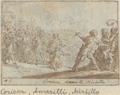 コリスカ、アマリッリ、ミルティーロ、1640年。 作： Johann Wilhelm Baur