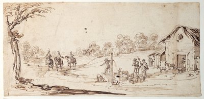 田園風景（紙にペン＆インク 作： Johann Wilhelm Baur