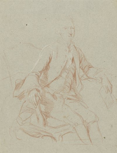 本を持って座っている紳士 作： Johann Wilhelm Böttner