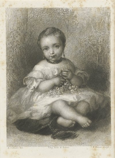 見知らぬ少女の肖像 作： Johann Wilhelm Kaiser (I)