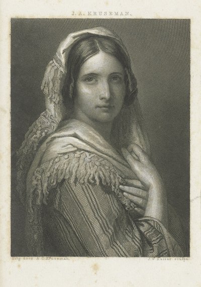 見知らぬ女性の肖像 作： Johann Wilhelm Kaiser (I)