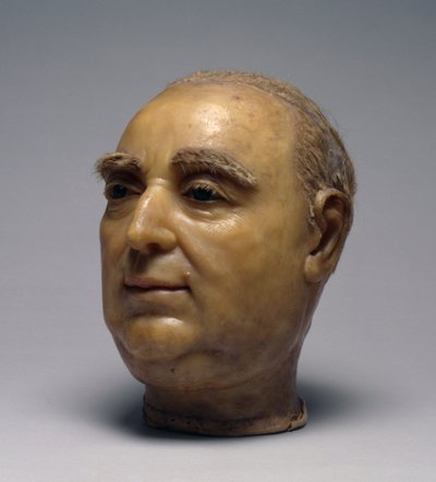 フリードリヒ2世の頭、ヘッセカッセルのランドグレイブ、1786年（ワックス、ガラス、髪） 作： Johann Wilhelm Kirchner