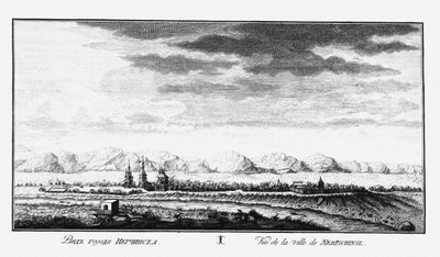ネルチンスクの眺め、1735年頃 作： Johann Wilhelm Lürsenius