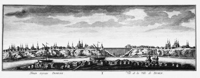 チュメニの眺め、1735年頃 作： Johann Wilhelm Lürsenius