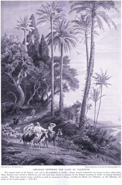 アブラハムが紀元前2250年にパレスチナの土地に入る 作： Johann Wilhelm Schirmer