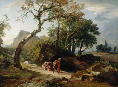 慈悲深いサマリア人による負傷者の救出（夜）c.1856 作： Johann Wilhelm Schirmer