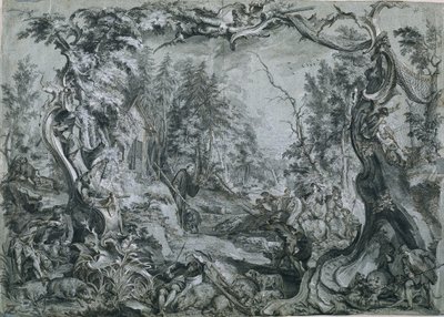 セントデイコルスとイノシシ、1747-1748。 作： ヨハン・ヴォルフガング・バウムガルトナー