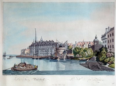 1794年、1798年10月6日、フランス砲撃前のデュッセルドルフの眺め。 作： Johann Ziegler