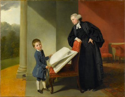 ランドール・バロウズ牧師と息子のエリス、1769年。 作： Johann Zoffani