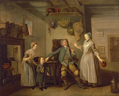ファーマーズリターンのデビッドガリックとメアリーブラッドショーデビッドガリック作、1762年頃 作： Johan Joseph Zoffany