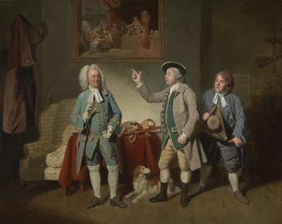 エドワードシュター、ジョンビアード、ジョンダンストール、アイザックビッカーススタッフの村、1767年 作： Johan Joseph Zoffany