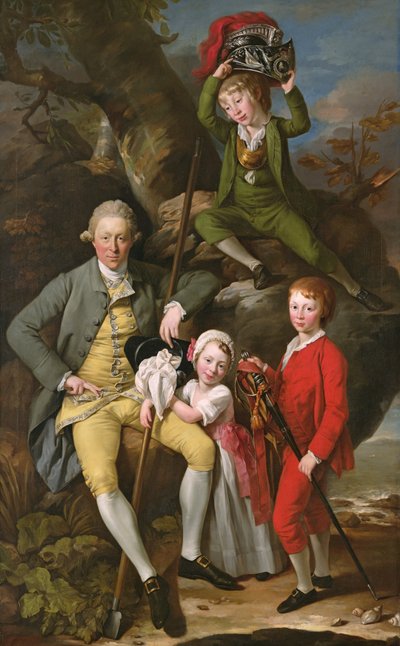 タイスグストンのヘンリー・ナイトと3人の子供たち、1770年頃（油彩・カンヴァス） 作： Johann Zoffany