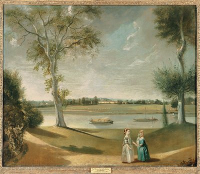 ハンプトンのテムズ川沿いのミスギャリック、1762年 作： Johan Joseph Zoffany