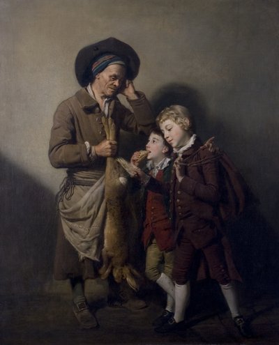 ポーターと野ウサギ、1768年頃 作： Johan Joseph Zoffany
