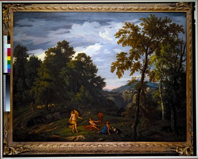 古典的人物のいる風景（絵画） 作： Johannes (1646 c.1726) Glauber