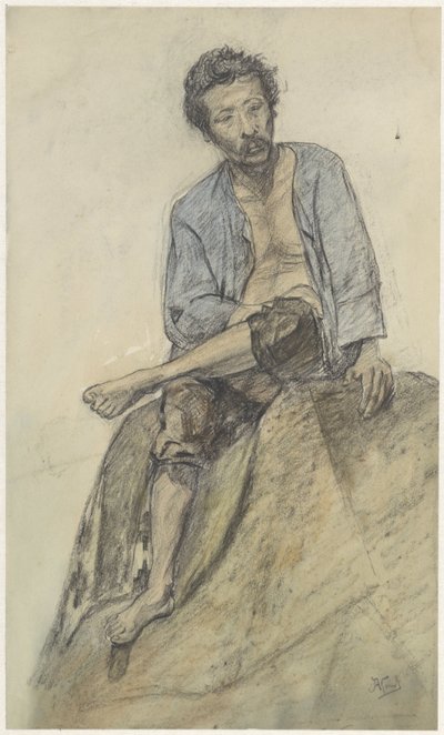 座っている男 作： Johannes Abraham Mondt