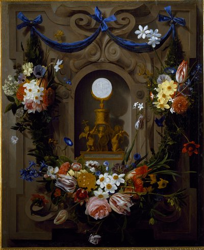 花輪の中の聖体（油彩・キャンバス 作： Johannes Antonius van der Baren