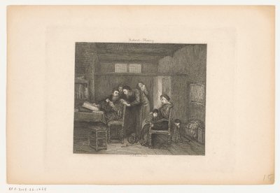 机の後ろに管理者がいるインテリア 作： Johannes Arnoldus Boland