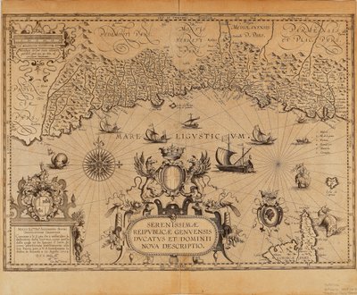 ジェノバ共和国、アブラハム・オルテリウスの『Theatrum Orbis Terrarum』からヤン・バプティスト・ヴィエンツが作成した地図 作： Johannes Baptista Vrints